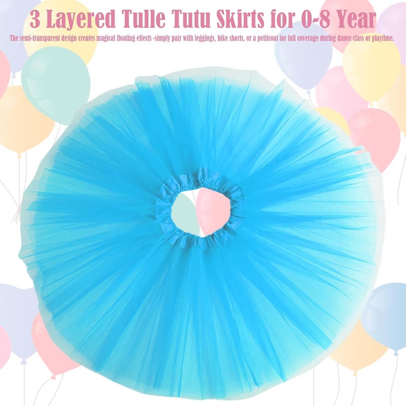 WINROLA Girls Tutu Skirt 3 Layered Tulle Tutu Skirts for 0-8 Year, Birthday Dance Kids Halloween Costume Cosplay Party Supplies - Image 3